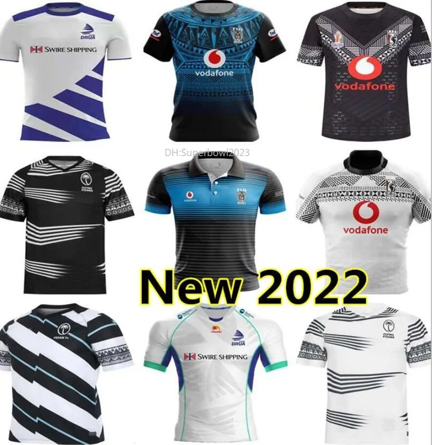 2022 camisa de camisa de rugby de rugby fiji drua voando fijians fiji 7s treinando homens camisas