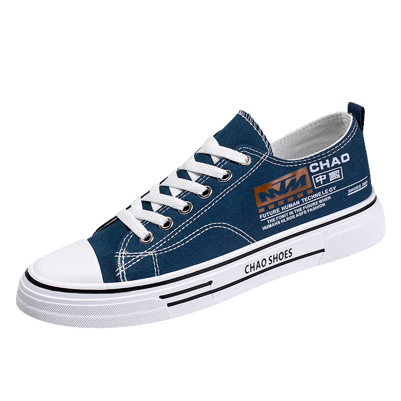 Designer skor sneakers canvas vandring herrskor sport svart blå plattform vår sommar hösten platt casual gummitränare fabrikspris objekt wz88 376