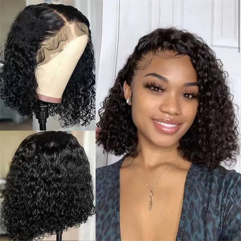 Neue Perücke Damen kurze Locken Perückenkopf Set kleine Locken Chemiefaser Full Wig230323