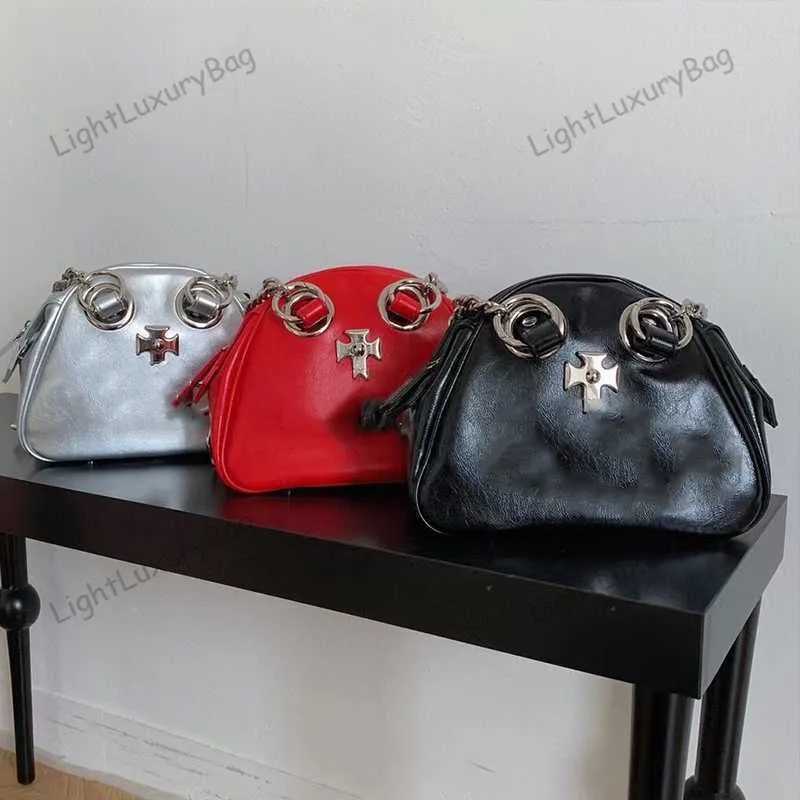 5A Designer Punk Subaxillary Bags Mode Heiße Mädchen Kette Schulter -Tasche Frauen Leder Luxus Handtaschen Klassische weibliche Bowling -Geldbörsen 230324