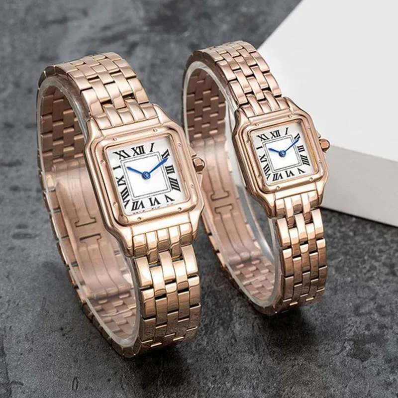 Mode Femmes Montres Mouvement À Quartz Argent Or Robe Montre Lady Square Boîtier En Acier Inoxydable Fermoir Original Étanche Casual Montre-Bracelet Cadeau De Luxe Dhgate