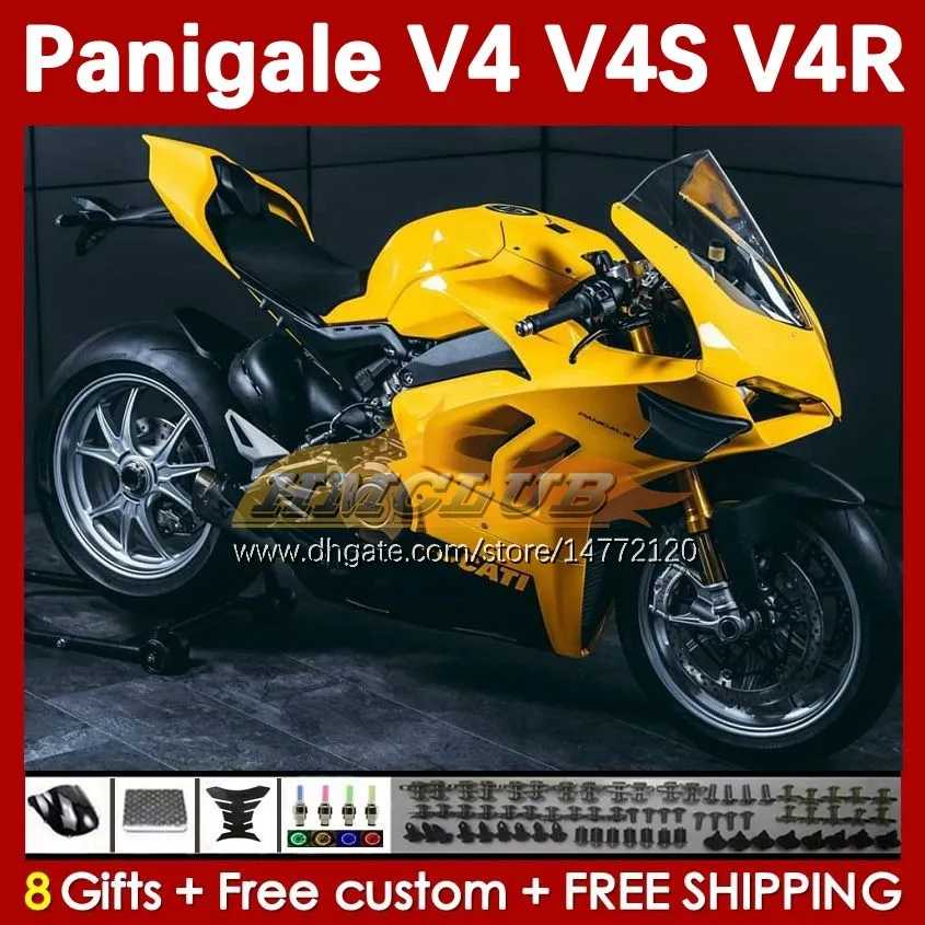 Motorcykelglans gula mässor för Ducati Street Fighter Panigale V 4 V4 S R V4S V4R 18-22 Kroppsarbete 41no.6 V4-S V4-R 18 19 20 V-4S V-4R 2018 2019 2020 Injektion Mold Body