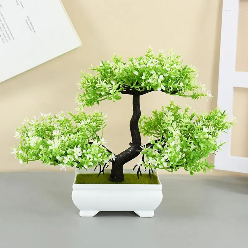 Fleurs décoratives Simulation Plante Artificielle Fleur En Pot Arbre Bonsaï Ornement Pour La Maison Chambre El Jardin Faux Mini Décoration