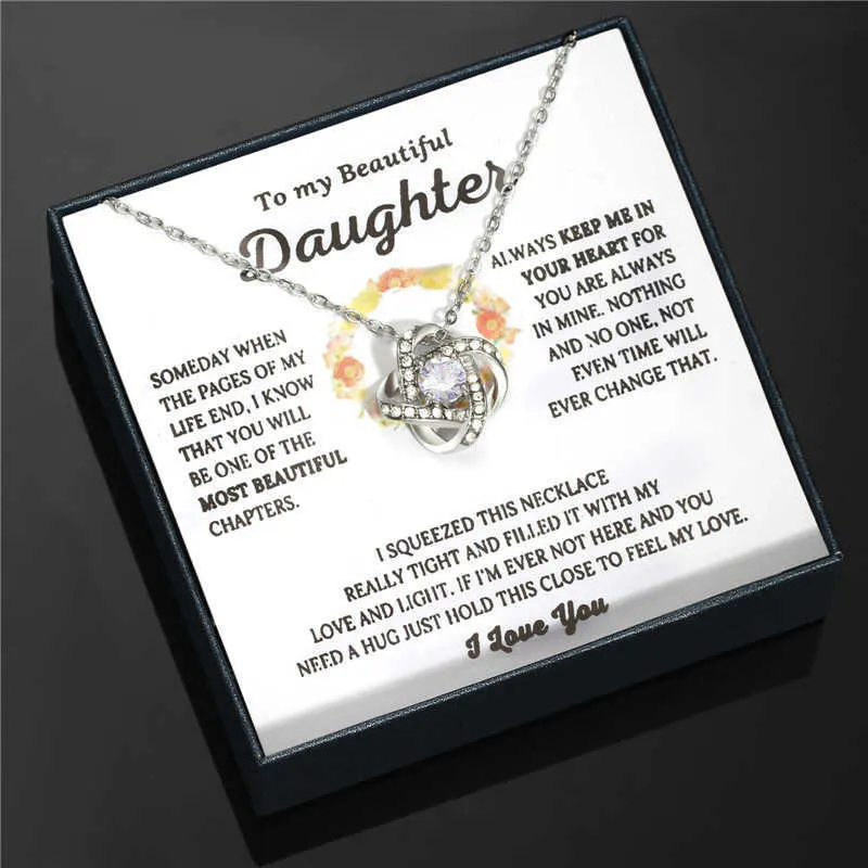 Pendentif colliers 2022 coeur de l'éternité mode Zircon amour noeud pendentif collier pour fille maman femme cadeau charme collier anneau cadeau d'anniversaire Z0324