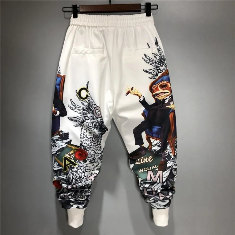 Pantalons pour hommes mode hommes Harem Joggers Patchwork élastique cordon rue Hip Hop imprimé japonais Streetwear Harajuku 230324