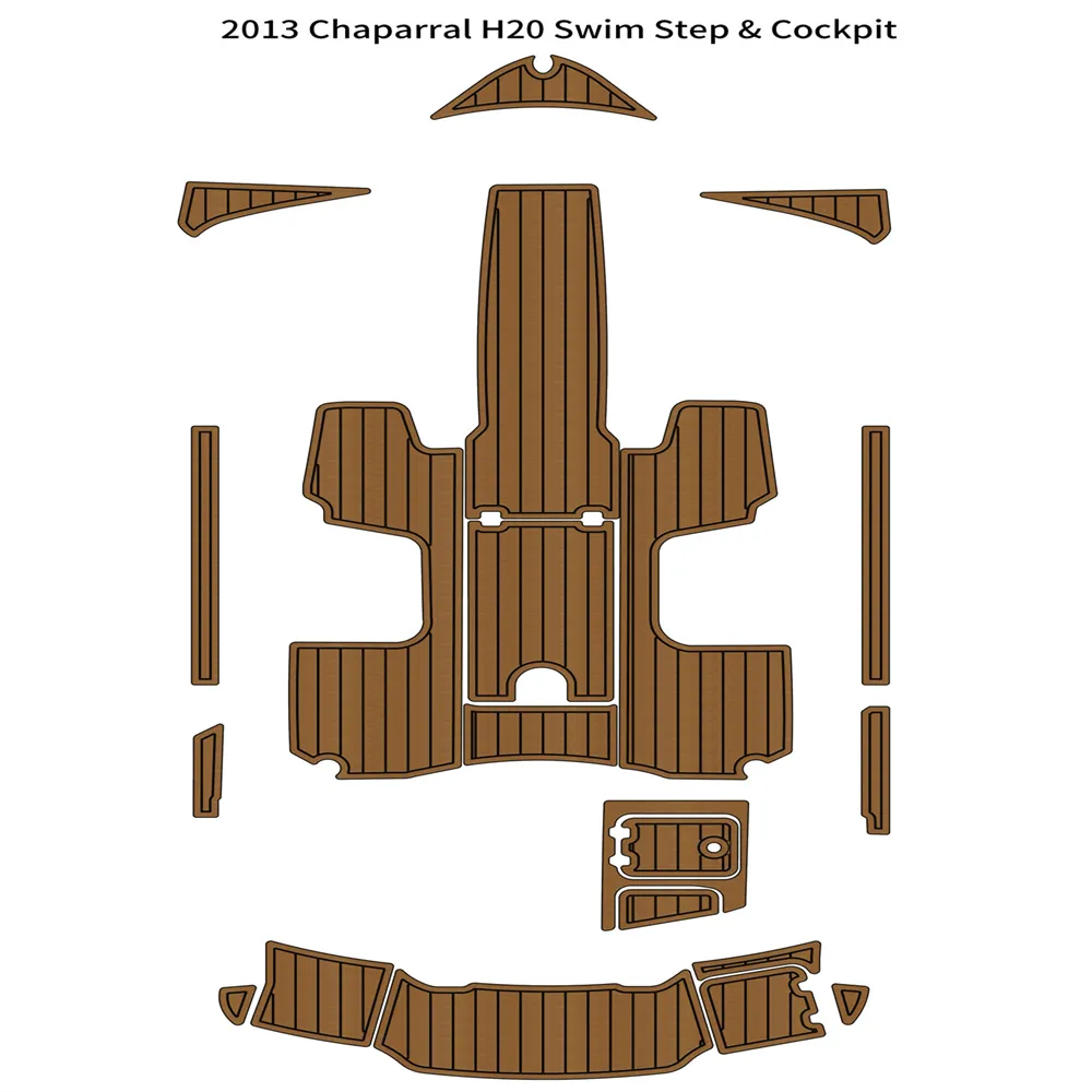 2013 Chaparral H20 Swim Step Cockpit Boat Eva Faux Foam Teak Deck Floor Pad Self Backing Ahesive Seadek GatorStep Style Floor