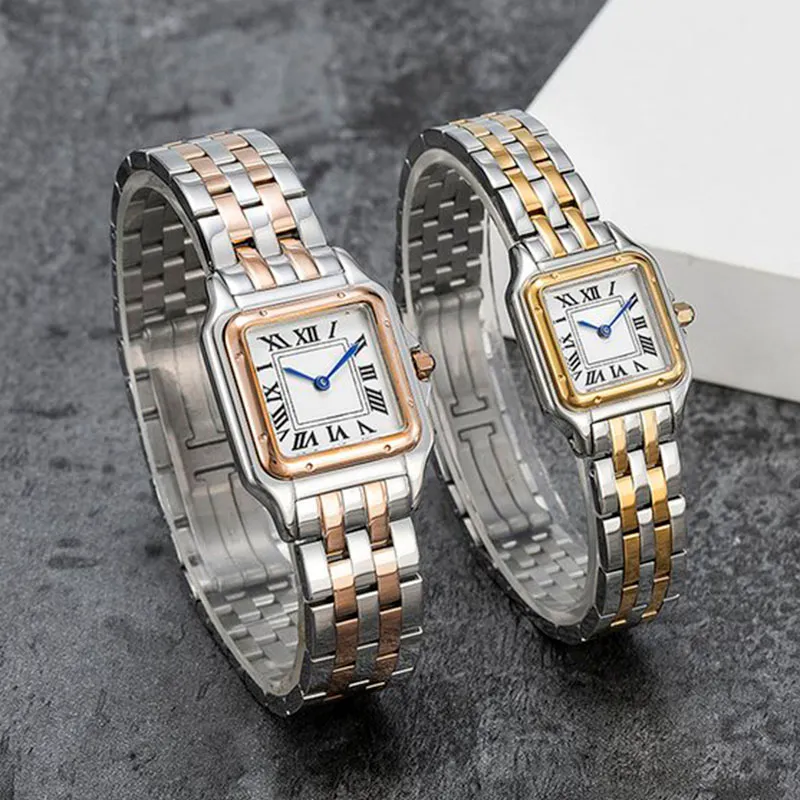 Vrouwen van hoge kwaliteit horloge 22*30/27*37 mm wijzerplaat goud/zilveren roestvrijstalen kwarts dame horloge met high-end elegant polshorloge montre de luxe cadeau dhgate