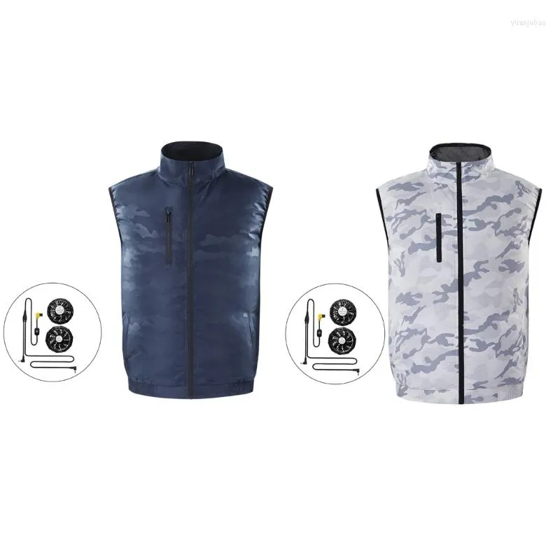 Men's Jackets Unisex Cooling Fan Vest Men Air Conditioned Clothes Women Protection Cool For Outdoor Weather