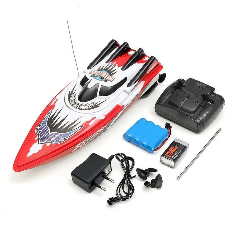 ElectricRC Boats 510kmh RC Bateau Haute Vitesse Racing Batteries Rechargeables Bateau Télécommande Pour Enfants Cadeaux Jouets De Noël Enfants 230323