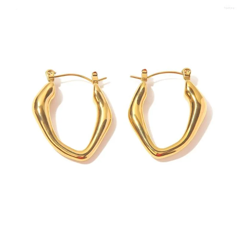 Hoop Earrings Fashion Stainless Steel Simple Daily Matching Personalized Metal Snap Type Geometric Women 's Jewelry Accessories