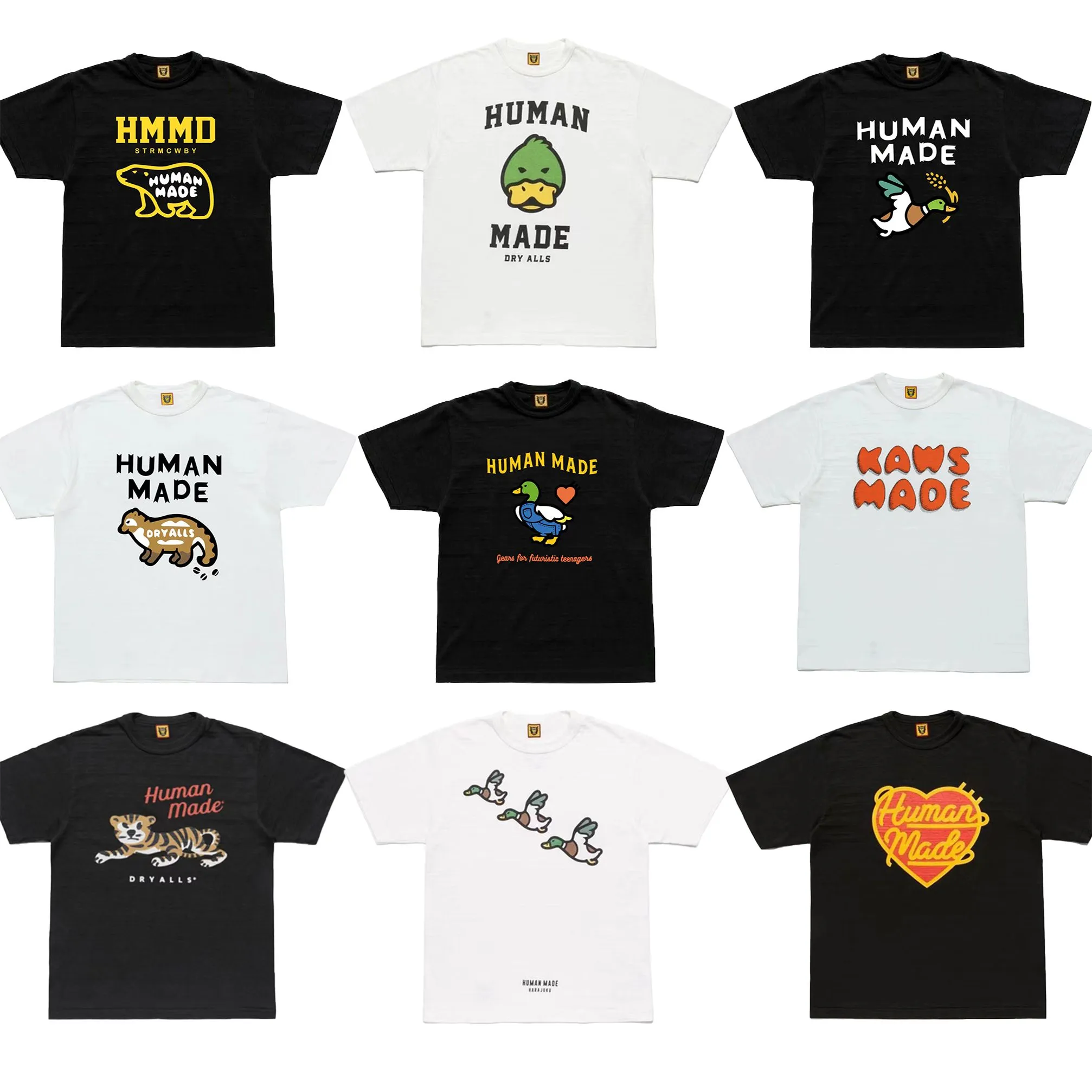 T-shirt Human Made Graphic Tees Uomo Donna Estate T-shirt in cotone fiammato Abbigliamento Harajuku Streetwear tshirt Hip Hop Abbigliamento da palestra X1214