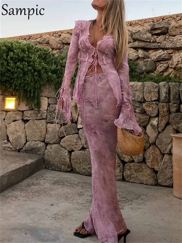 knee length dresses for ladies Purr Mesh Maxi Skirt 2XL main image 1