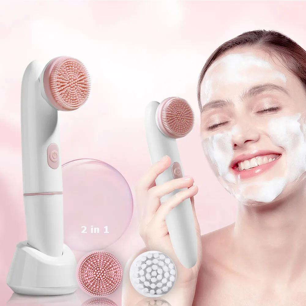 Ferramentas de limpeza Acessórios Multifuncionais 2 em 1 Rotário elétrico Cleanser Ultrassonic Beauty Instrument Cuidador de poros da pele Cuidado com a pele 230324