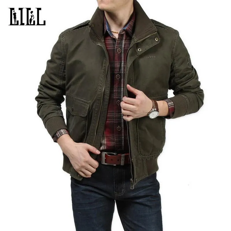 Hommes Vestes 2023 Printemps Militaire Bomber Veste Hommes Armée Vert Casual Manteau Marque Vêtements Lâche Court Kaki Stand Veste Homme UMA379