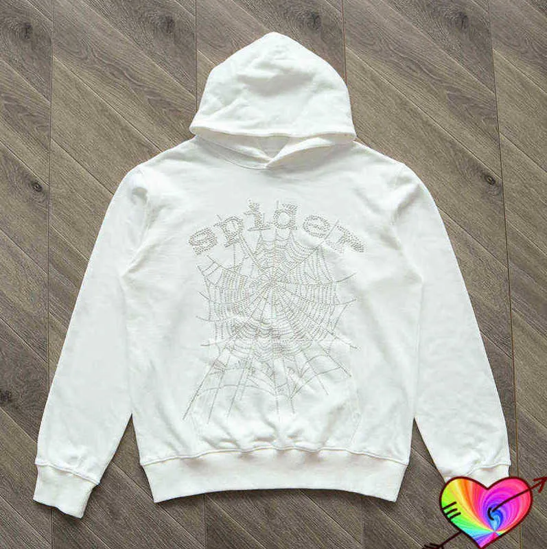 2023 White Young Thug Spider Hoodie Men Women 3D Web Foam Print SP5der Hoodie Music Album Loose Hooded 555555 Sweatshirts T220726