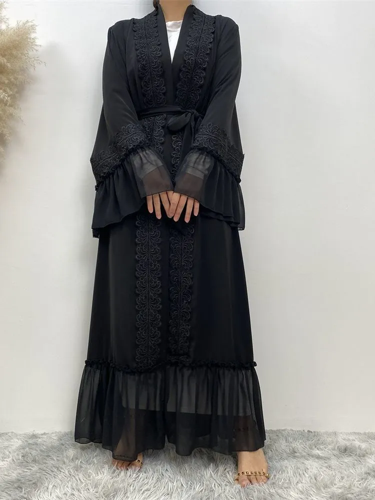 Ramadan Robe Black Ramadan Eid Mubarak Niqab Robe Muslim Women's Abaya Kimono, Dubai ...