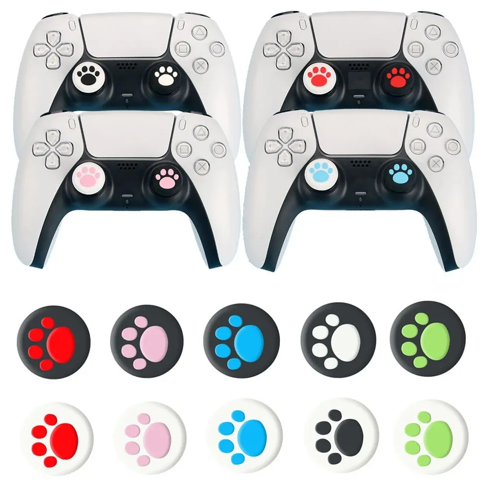 Cat Claw Style Silicone Analog Thumb Stick Cover Grips för PS5 PS4 PS3 Xbox One 360 ​​Switch Pro Controller Joystick Cap Caps High Quality Fast Ship