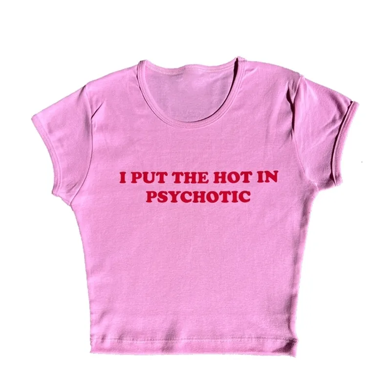 Женская футболка PSYCIC Baby Tee Симпатичные розовые укороченные топы с эстетическим принтом феи Y2k Одежда Уличная одежда в стиле панк Сладкие эмо-девушки Сексуальные футболки 230323