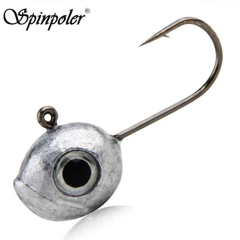 Fiskekrokar snurpoler ajing jig huvud 0,7 g 1,7 g 3,5 g 3d ögon realistiska ultralight rock fisk jig huvud mjuk mask fisk krokar för öring bas 10 st p230317