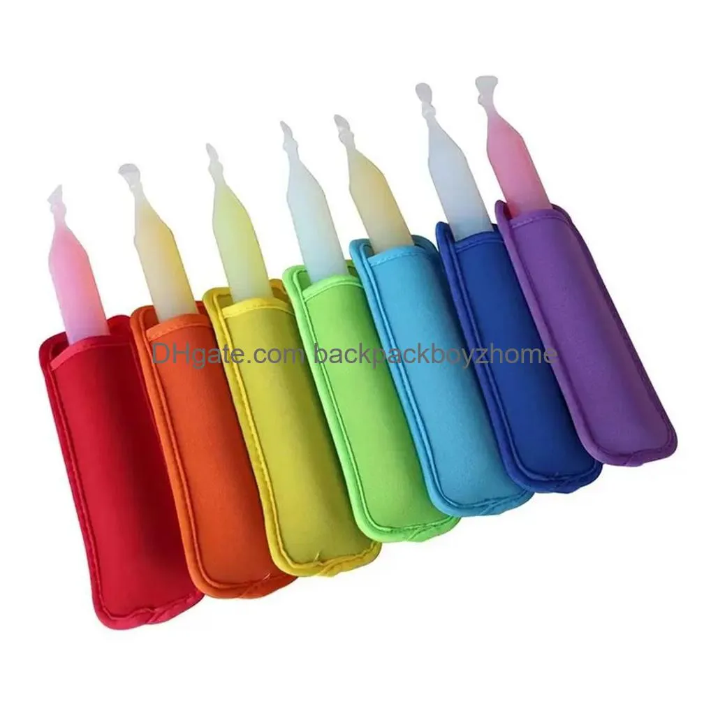 Drinkware Handle DHS 100000pcs Popsicle Sleeve Ice Sticks er Hushållens diverse barn Anticold Bag lolly Zer Holder Fast Drop Del Dhgxy