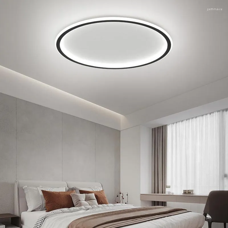 Lustres de lustres de estilo minimalista moderno lâmpada de teto led para sala de estar com o corredor de jantar cozinha de controle remoto anel de lustre