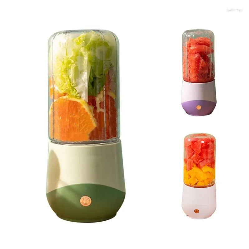 Juicers 500ml 휴대용 과일 과일 쥬스 블렌더 전기 스무디 기계 -녹색