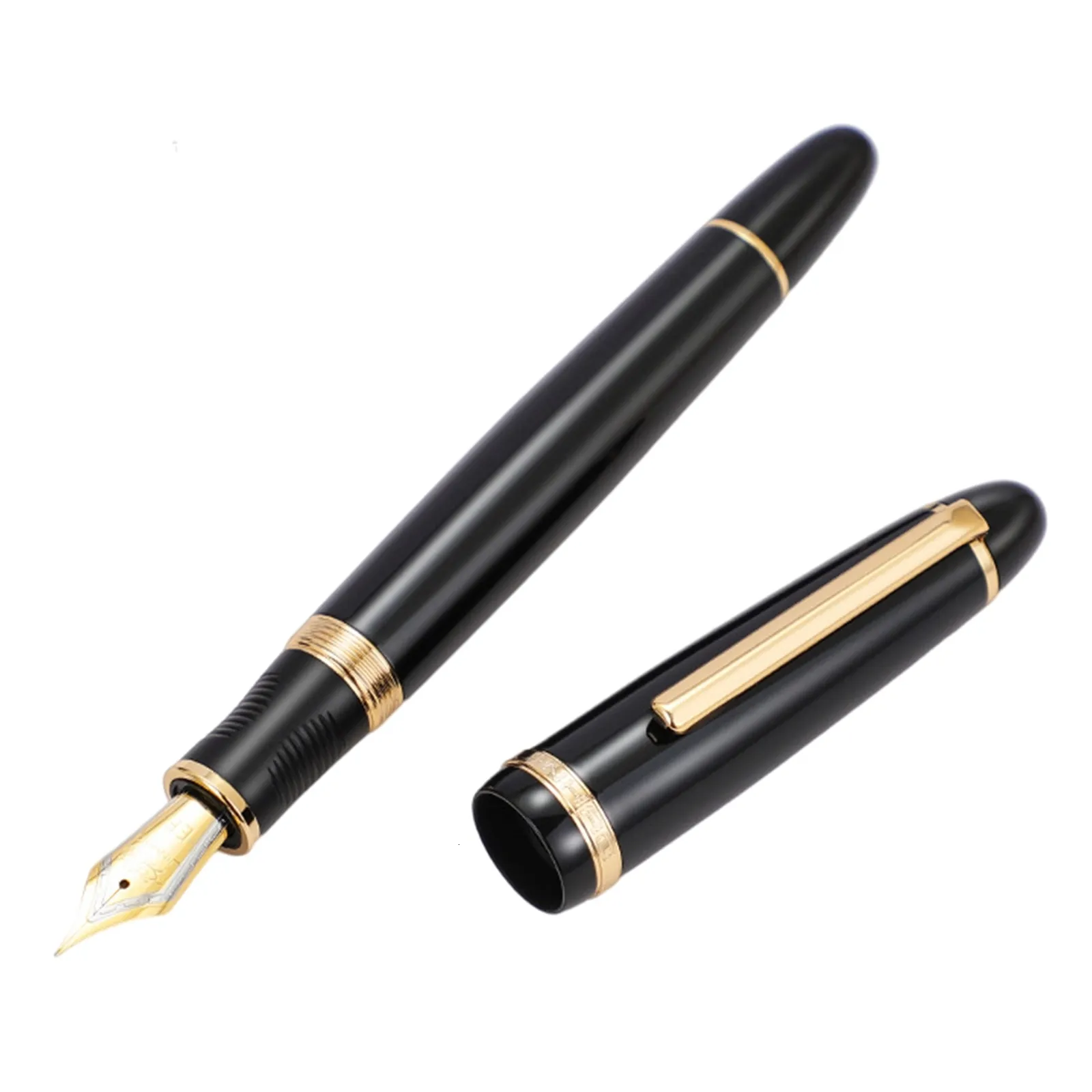 Fountain stylos Jinhao x850 Metal Pen Black Gold Ef F Nib School Office Supplies Ink Gift Stationery 230323