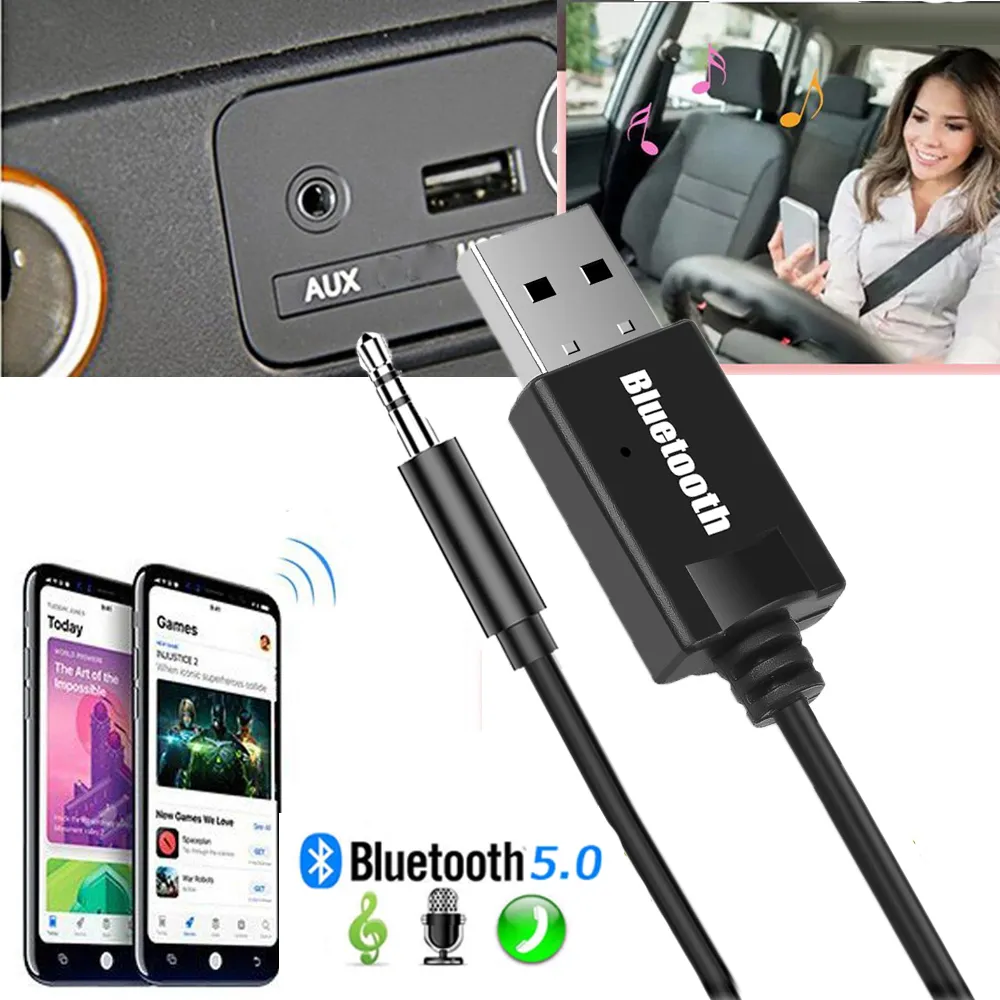 Adattatore Bluetooth 5.0 Per Auto – Baseus BA01, Da USB A Jack 3.5mm Per Chiamate E Musica