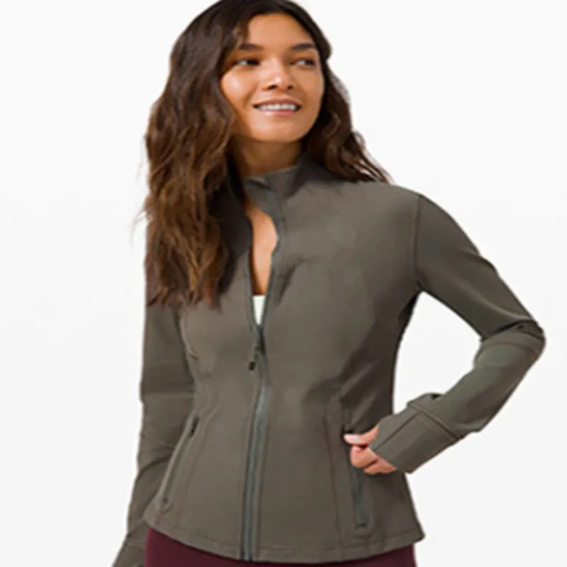 Frauen Yoga Jacke Sweatshirts mit Reißverschluss Herbst Langarm Gym Mantel Fitness Enge Taille Push-Up Workout Schlank Sporting Tops 789