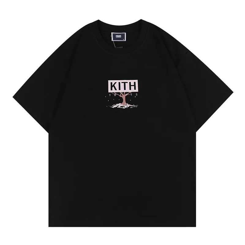 Kith Herren-Design-T-Shirt Frühling Sommer 3-Farben-T-Shirts Urlaub Kurzarm Lässige Buchstaben-Druckoberteile Größenbereich S-XXL