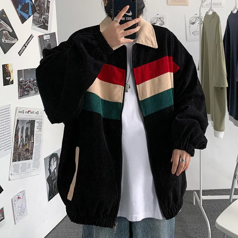 Kurtki męskie moda kurtka vintage 2023 Spring Women Corduroy Bomber Lady Patchwork Casual Female Clothing Lose Hip Hope