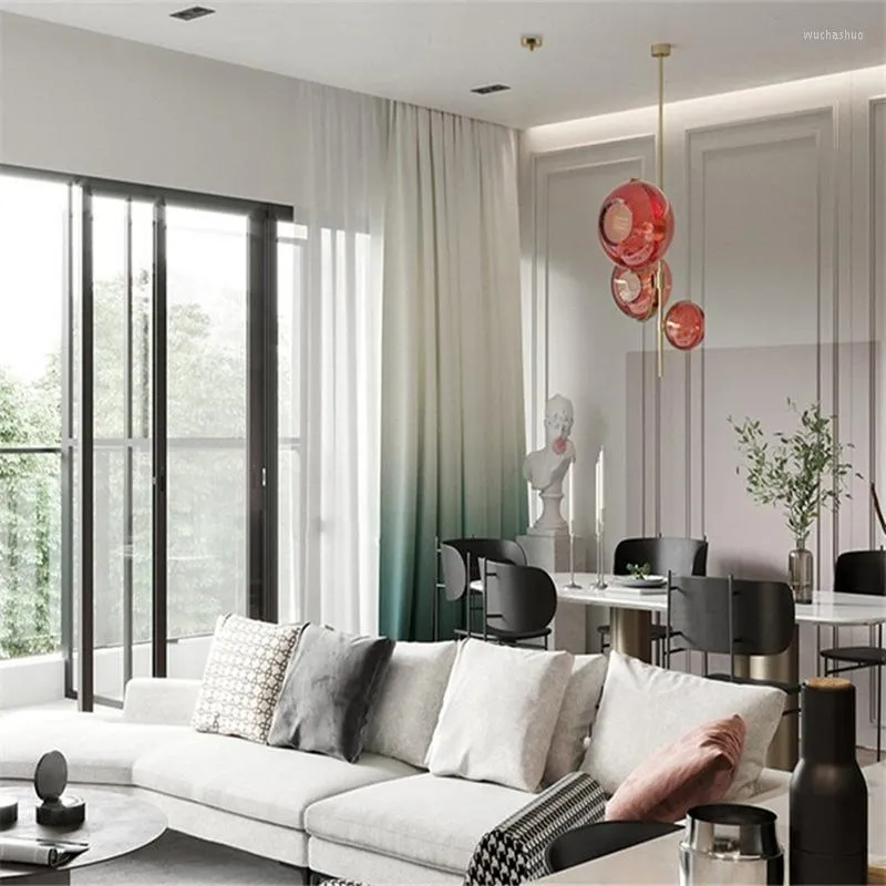 Pendant Lamps Nordic Lamp Postmodern Designer Red Glass Lights Living Room Bedroom Dining Loft Decor E27 Light Fixtures