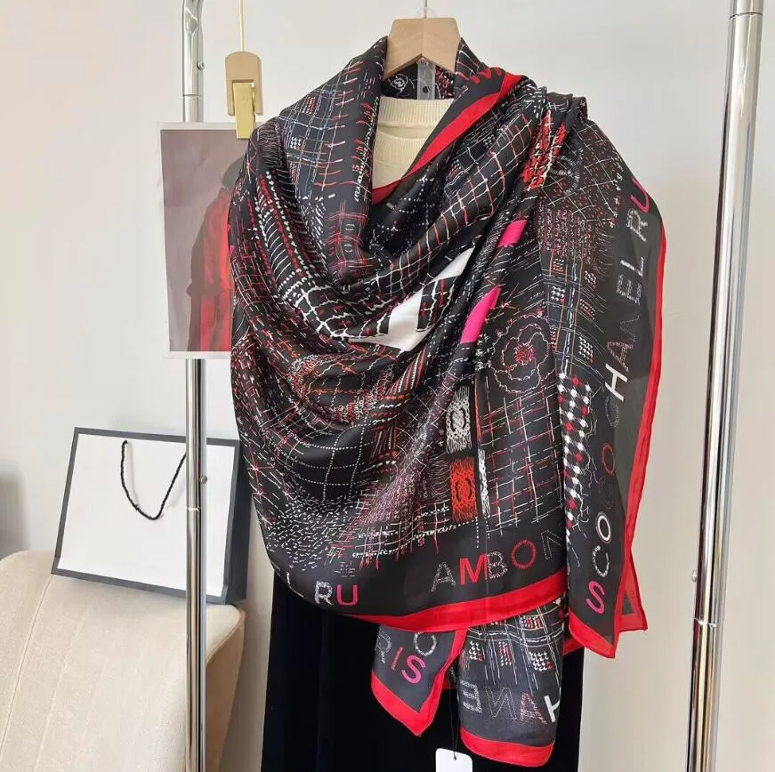 2023 Exclusive luxury women's senior single chiffon silk shawl Fashion travel soft 180*90CM designer scarf