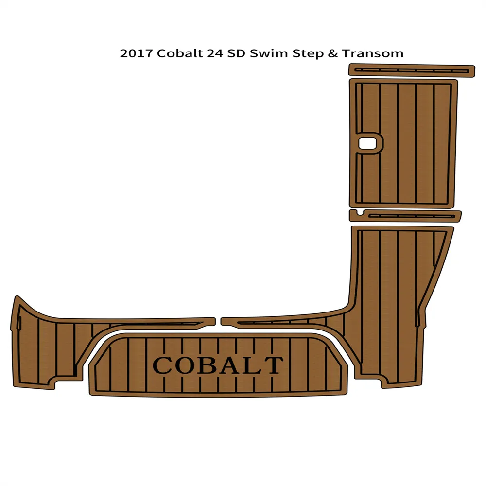 2017 Cobalt 24 SD Swim Step Transom Pad Boot EVA-Schaum Faux Teak Deck Bodenmatte selbstklebender SeaDek Gatorstep Style Boden