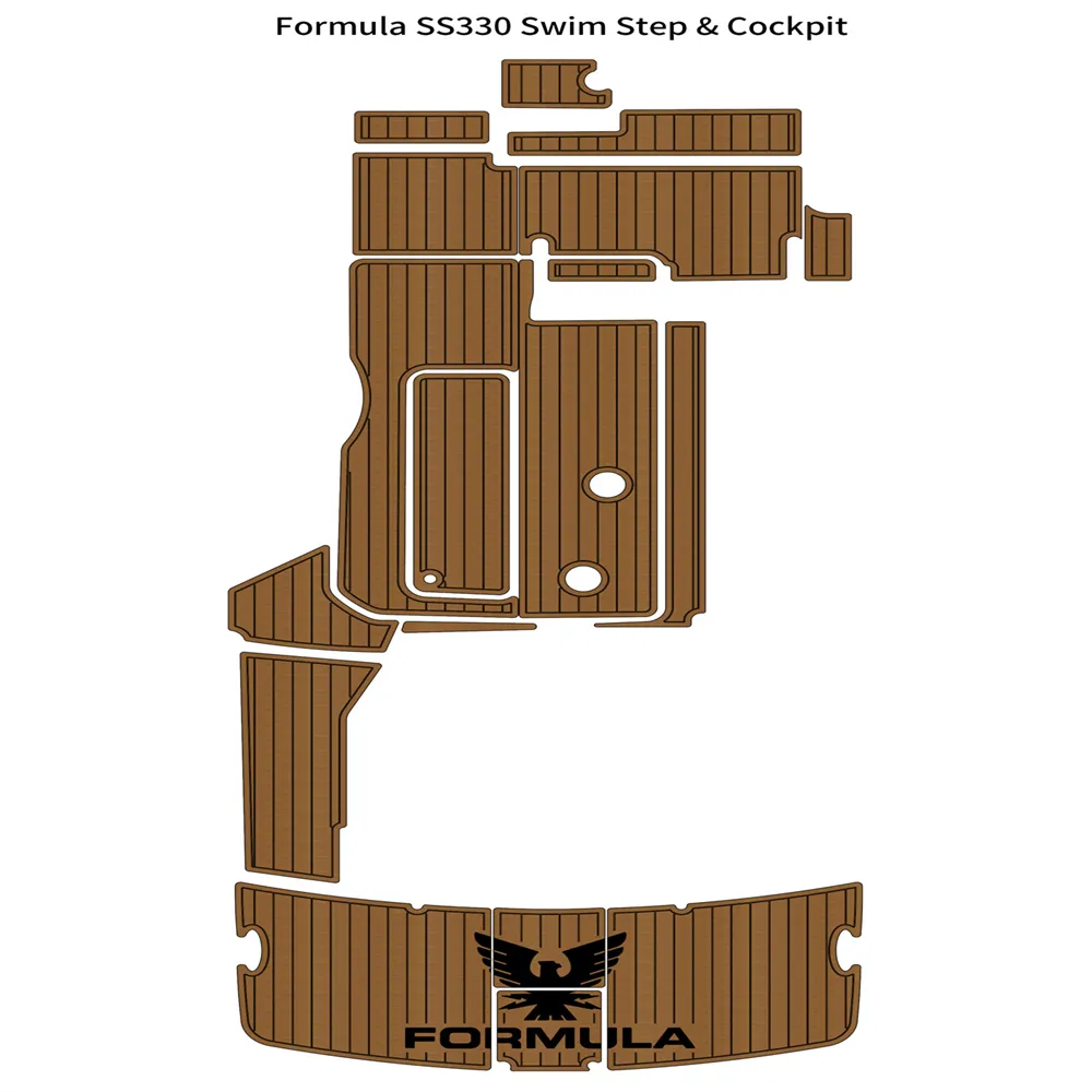 Formel SS330 Swim Platform Cockpit Pad Boat Eva Foam Faux Teak Deck Floor Mat Self backing Ahesive Seadek GatorStep Style Floor