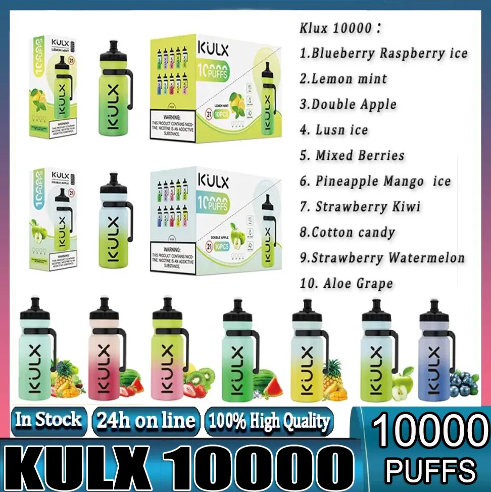 Kulx 10000 Disposable E Cigarettes Airflow Control Device 6 Colors RGB Light 0% 2% 3% 5% Optional 10K Puffs Vape Pen 10 Flavors No Tax