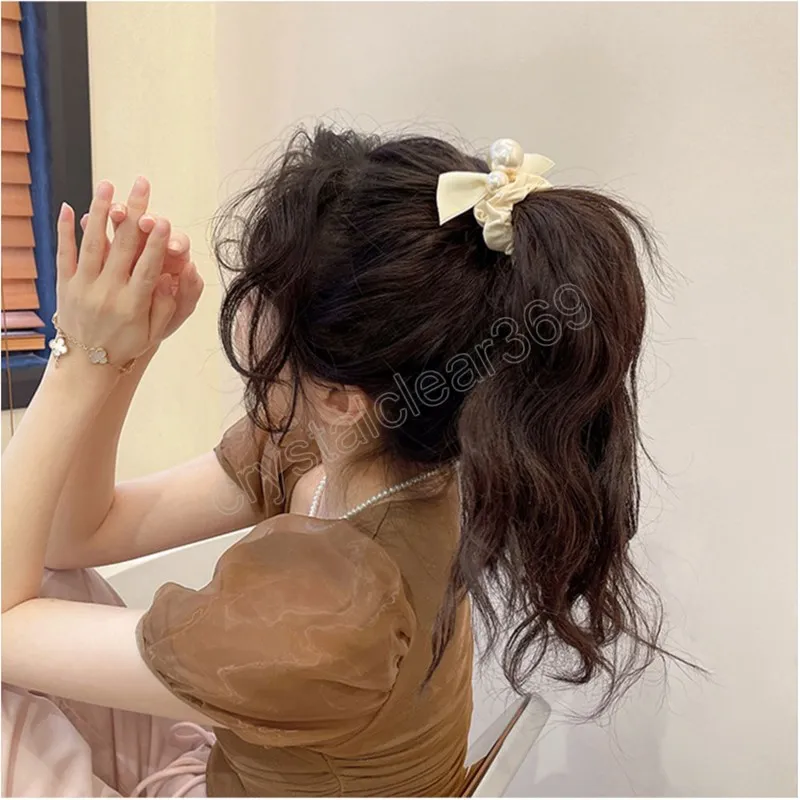 Coréen Femme Mode Grand Et Petit Perle Nœud Cheveux Cravates Filles  Élastique Bandeau Élastique Chouchous Cheveux Anneau Corde Chapeaux Du 1,07  €