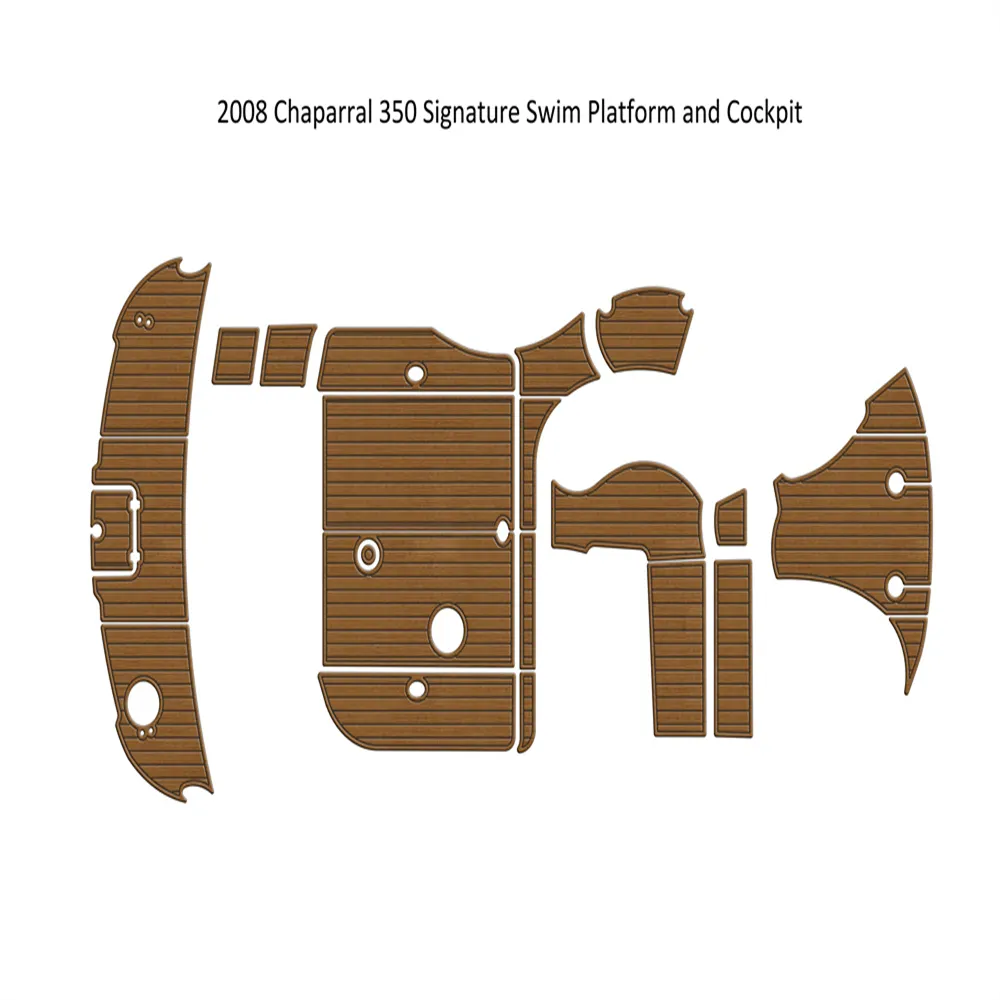 2008 Chaparral 350 시그니처 수영 플랫폼 조종석 보트 에바 폼 티크 플로어 패드 자체 백킹 아저씨 Seadek Gatorstep 스타일 바닥