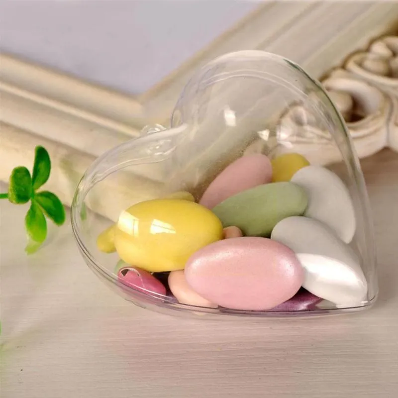 Articles de nouveauté 5 pièces boules en forme de coeur bricolage décor à la maison moule à remplir transparent pour joyeux noël mariage bonbons jardin accrocher ornement F3R6