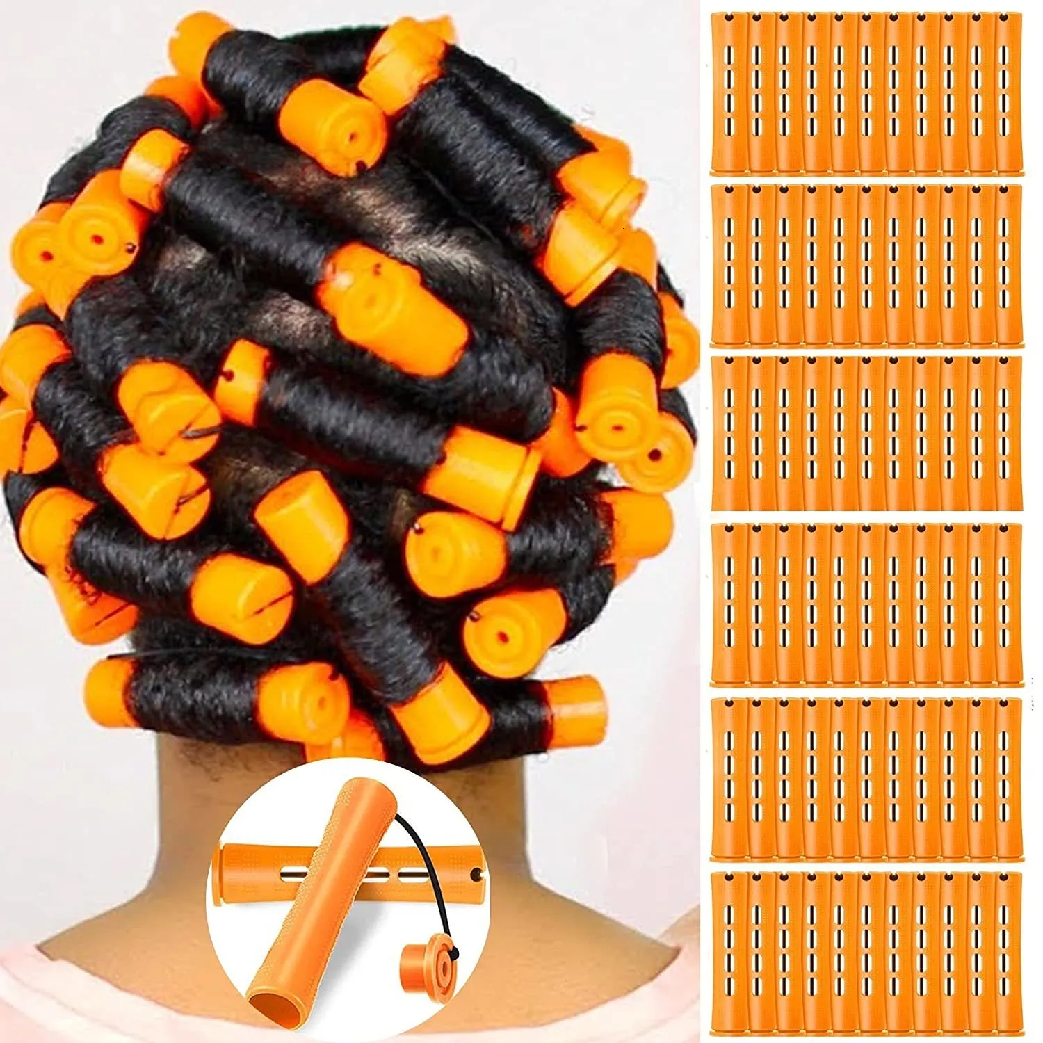 Rodillos para el cabello, varillas para permanente y 60 piezas con rizador de onda fría para mujer, largo, corto, 8 tamaños 230325