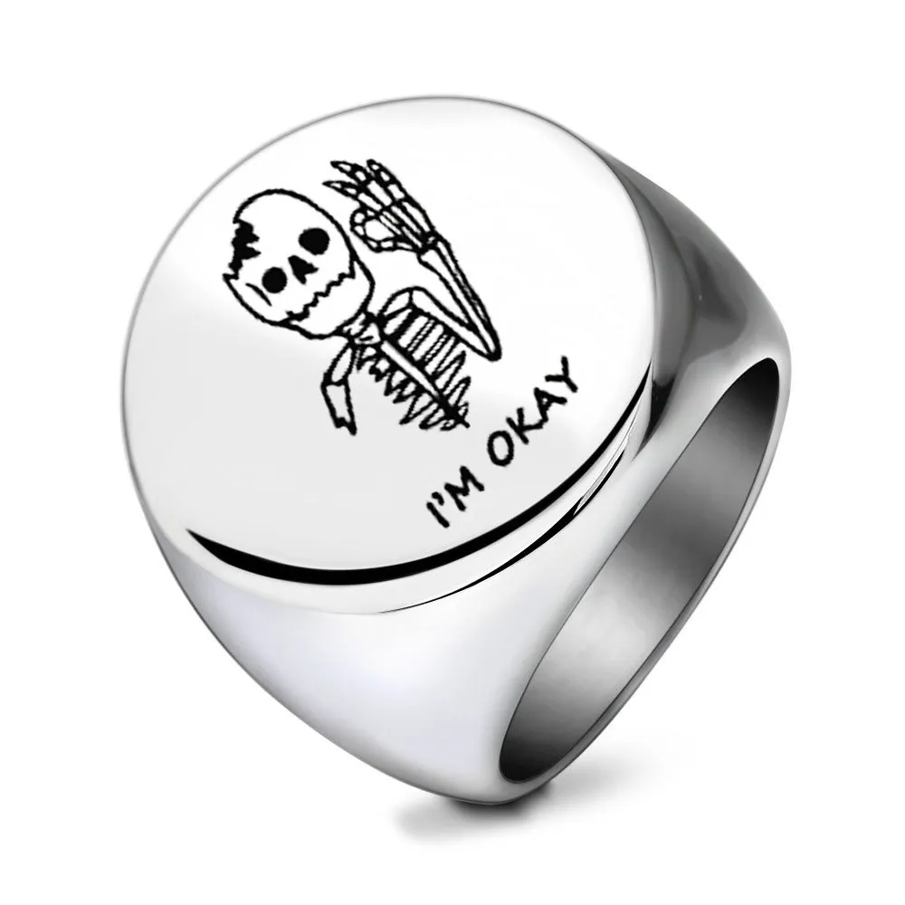 Bague Personnalis e Avec Logo Et Nom Grav Bijoux Personnalis s