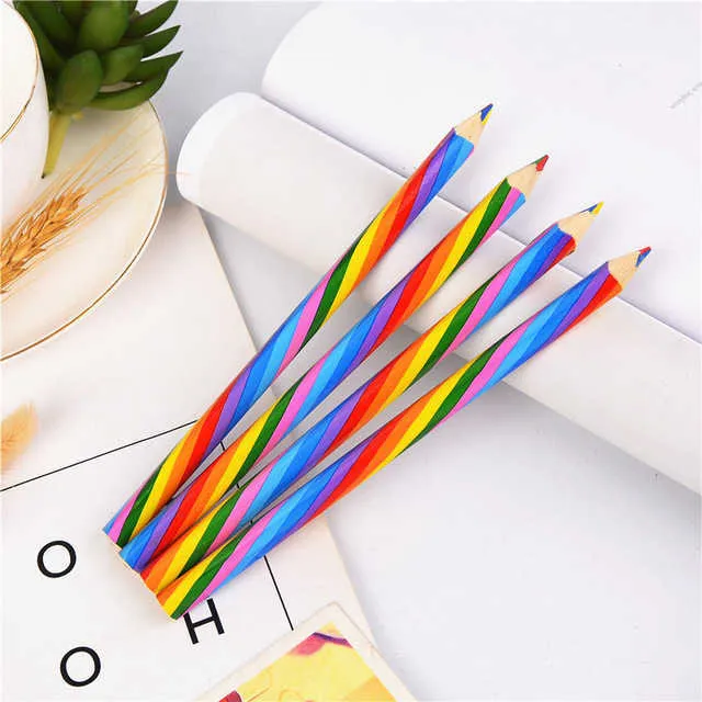 Kawaii Concentric Rainbow Pencil Crayon Color Pencil Set /Pack