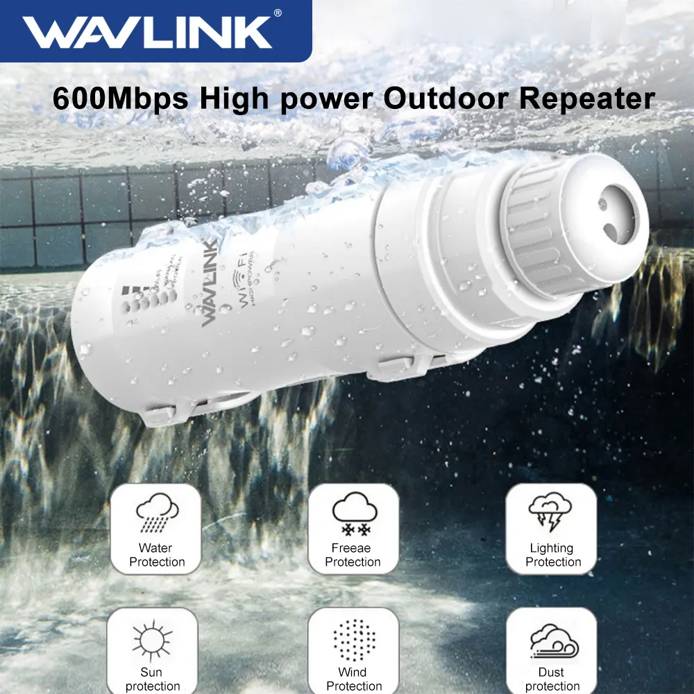 Routeurs Wavlink AC600 Routeur WIFI extérieur haute puissance Point d'accès CPE Répéteur wifi sans fil Dual Dand 2 4 5Ghz Antenne 2x7dBi POE 230325