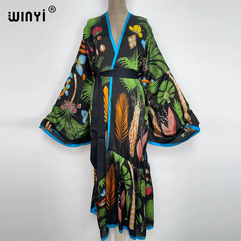 Женские купальники Winyi Bikini Cover-Ups Black Retro Fashion Print