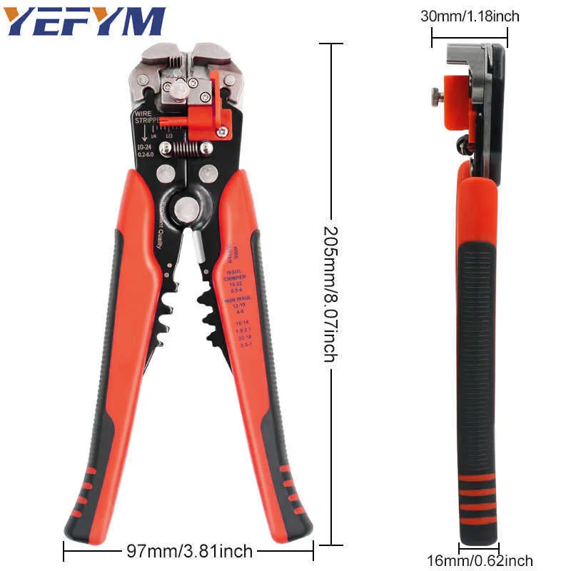 Outils de dénudage de fil pince multi-outils YEFYM YE-1 coupe-dénudage automatique sertissage de câble réparation d'électricien