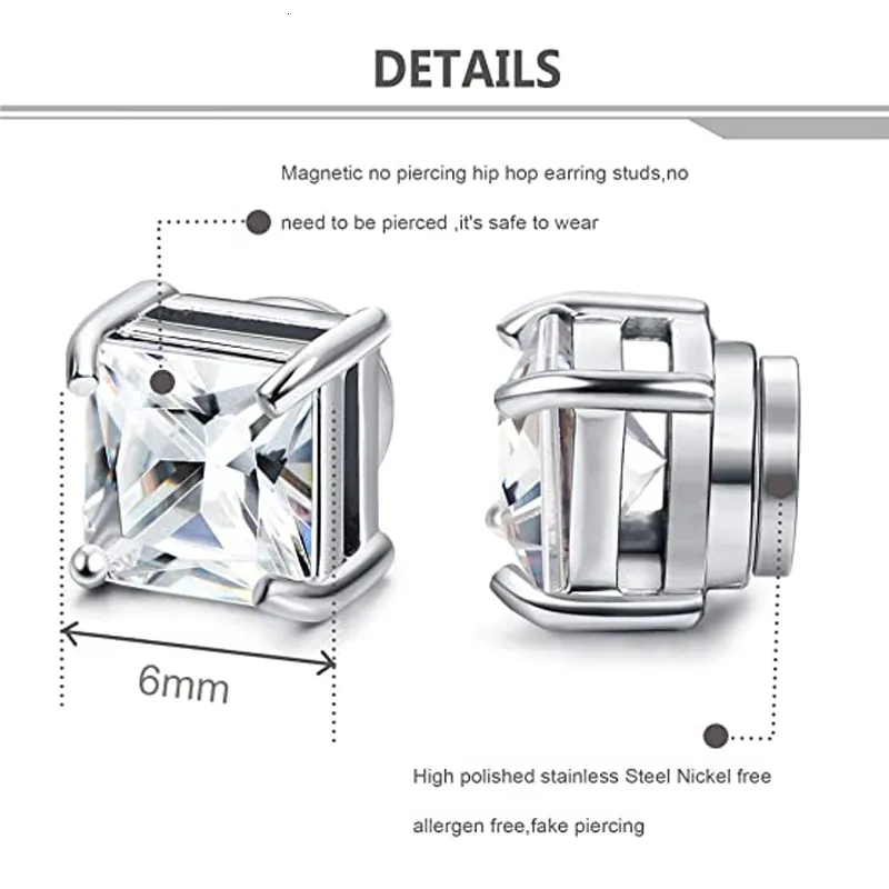 3 Paia Orecchini A Clip In Acciaio Inossidabile - Argento, Nero, Oro - Finti Orecchini Non Forati Per Uomo E Donna, Diametro 14 Mm - 2