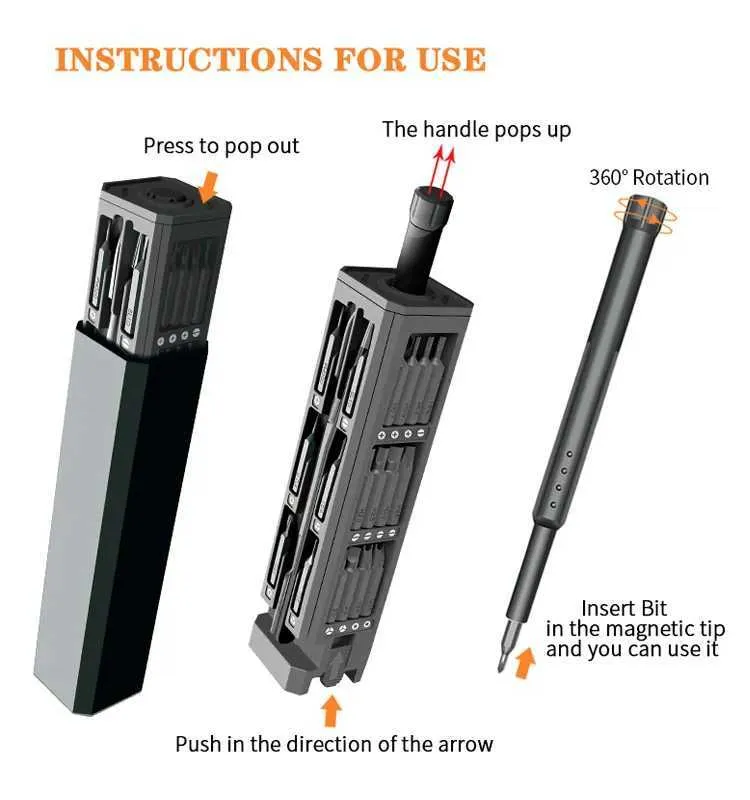 8/32/46 в 1 точная отвертка Set S2 Материал Магнитный Torx Hex Bit Mini Phone Watch Tool