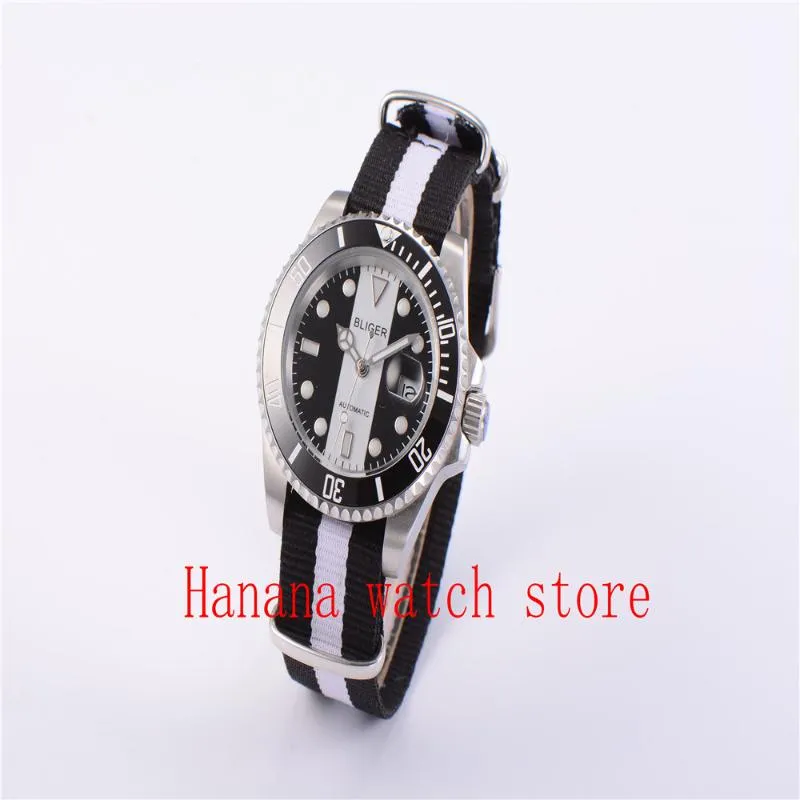 Wristwatches Sapphire Glass 40MM White Black Dial Date Magnifier Luminous Marks Ceramic Bezel MIYOTA Automatic Movement Men's Watch
