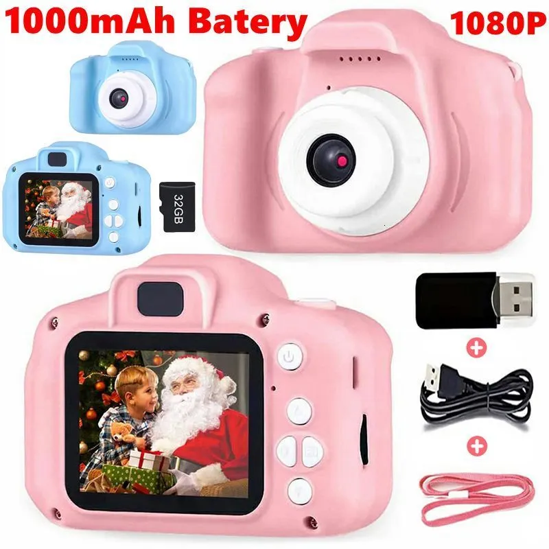 Toy Cameras Kids Camera Toys Children Mini Digital Camera 1080p Video Camera Videocamera POGRAPHY Toys Kids Birthday Present Christmas Gifts 230325