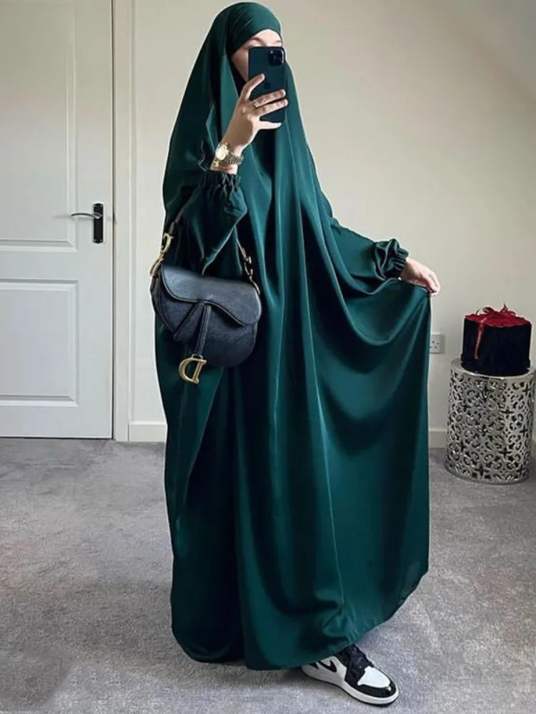 Abbigliamento etnico Ramadan Eid Abaya con cappuccio Donna Abito da preghiera musulmana Jilbab Abito lungo Dubai Turchia Abbigliamento islamico Abaya allentato Djellaba Femme 230325